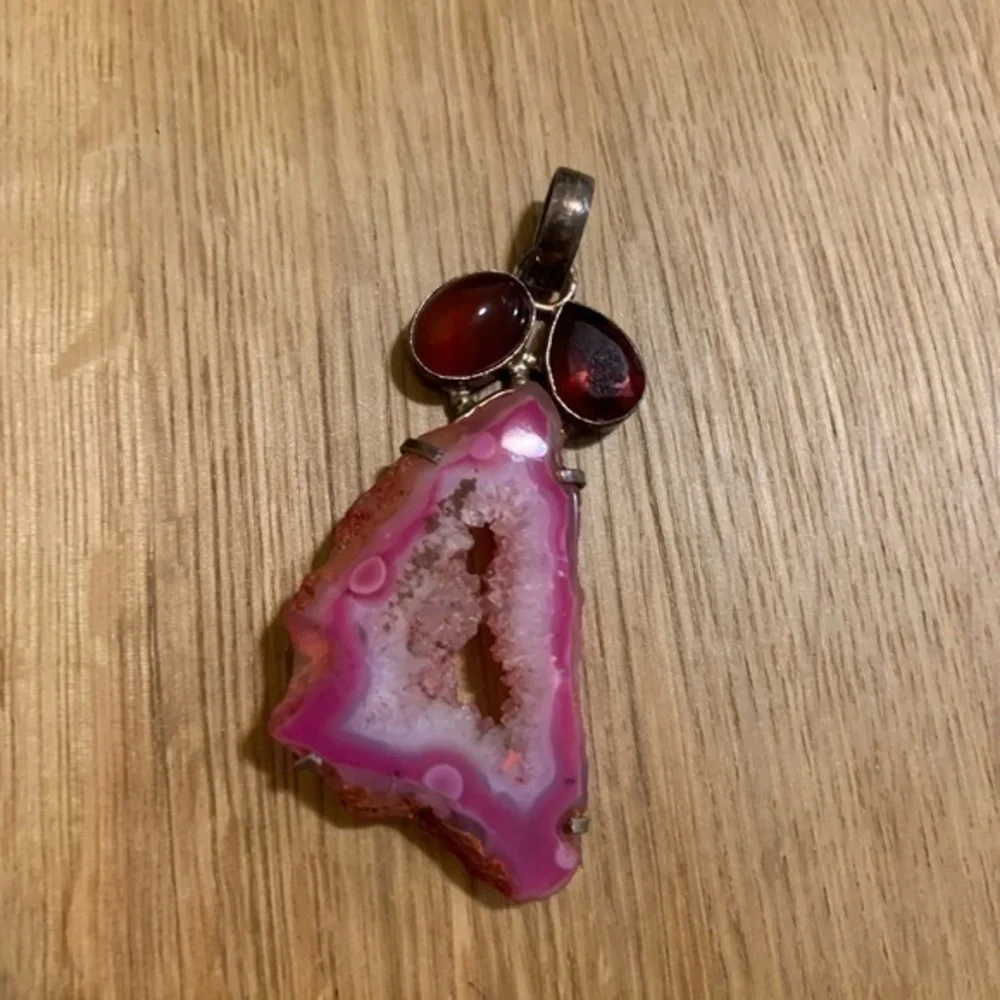 Cute rock‎ cherry crystal necklace